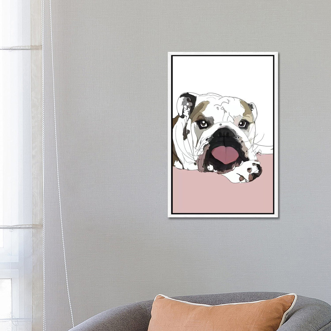 Englische Bulldogge Liebe von Sketch And Paws - Galerie-verpackte Leinwand GiclÃ©e auf Leinwand