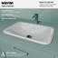Poignées Karran Valera Lavabo de salle de bain rectangulaire en porcelaine vitrifiée à fixation supérieure