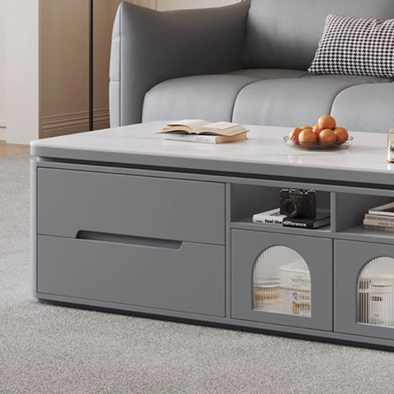 Table basse légère et luxueuse, H 21,65 po x L 55,11 po x l 31,49 po, Gris