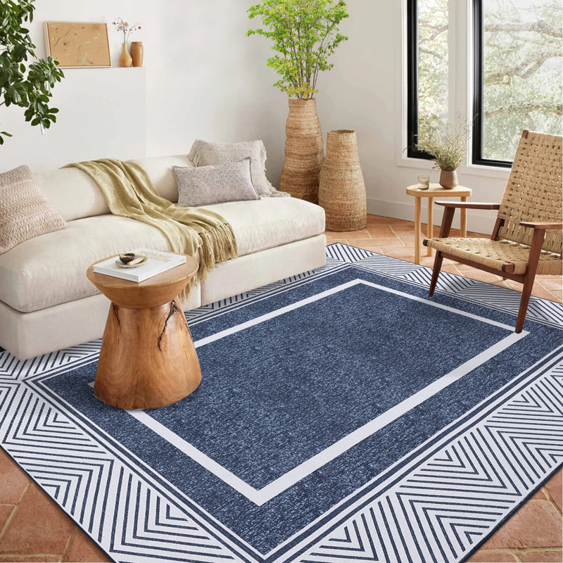 Emisha Washable Geometric Rug, Rectangle 6' x 9'