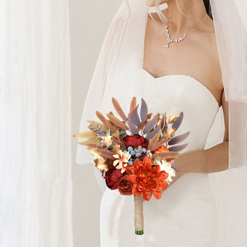 Bouquet de mariage rouge pour demoiselles d'honneur