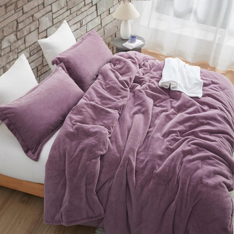 Ensemble d'édredon surdimensionné Coma, Mauve, Édredon pour grand lit + 2 taies décoratives sta