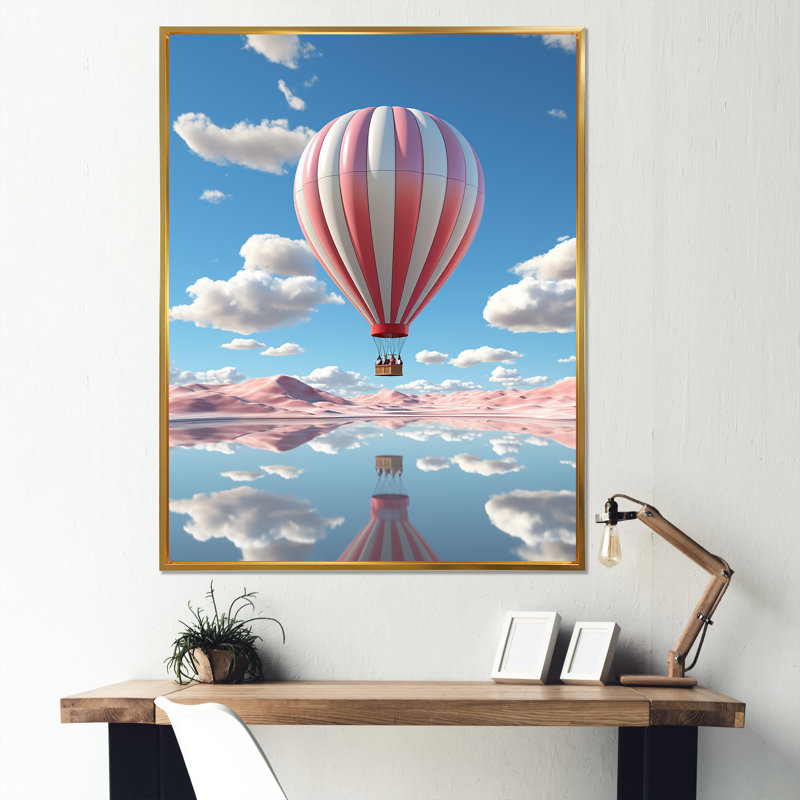 Skyhigh Balloon Whimsy III, Cadre flottant doré, H 44 po x l 34 po x P 1,5 po