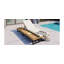 Chaise longue d'extérieur avec dossier réglable à 5 positions, fauteuil inclinable avec coussin, chaise longue avec table d'appoint en bois, structure robuste pour la piscine, le jardin et la cour-1106224418