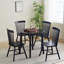 Black Round Table, All Solid Wood, Can Sit 2-4 People Diameter 31.5 Inches
