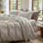 100% Washed Cotton Bedding Sheet Set 4 Pieces,1 Fitted Sheet,1 Flat Sheet and 2 Pillowcases,Comfy Textured Sheet Set-119423624-119423617
