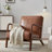 Mid-Century Modern Accent Chair, Solid Wood Frame Lounge Single Chair For Living Room, Bedroom, Office, Designer Style,Linen Fabric-1773811487-1773811480