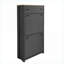 Armoires à chaussures | Armoire de rangement moderne à 4 tiroirs, base gris ardoise, plateau en grain de bois, panneaux réglables pour le vestibule | Panneau de particules | Couloir-982811491