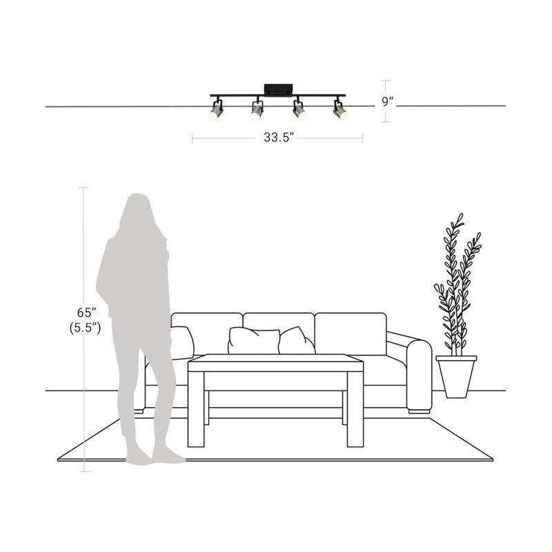 Catalina 33" Matte Black and Brushed Nickel LED Track Light