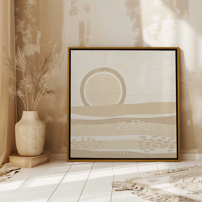 Sandy Sunset Canvas Print in a Frame, 32.75" H x 32.75" W, American Maple