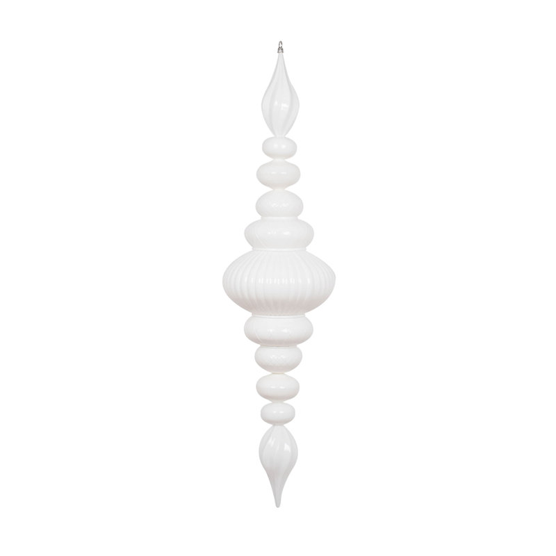 Vickerman 41" Shiny Finial Ornament, White