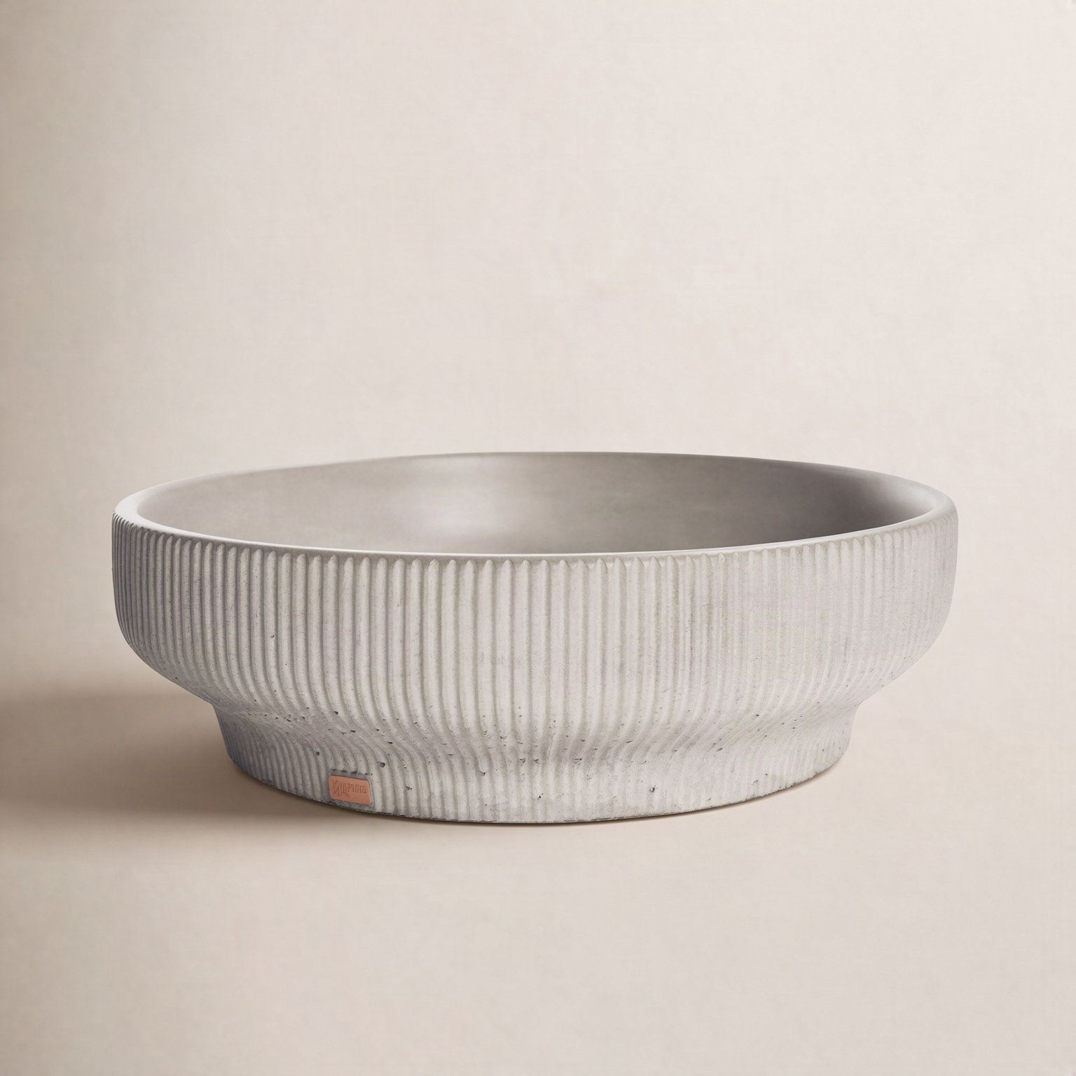 Lotus Round Concrete Vessel Sink, Rain Gray