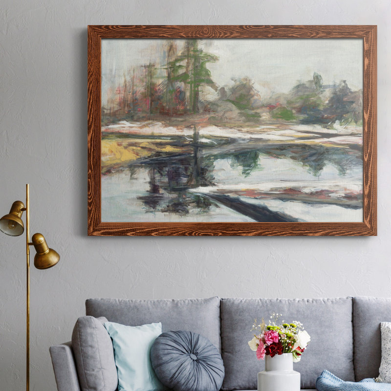 «Quiet Reflection», reproduction sur toile encadrée, Cadre érable, H 27,5 po x l 37,5 po x P 1 po