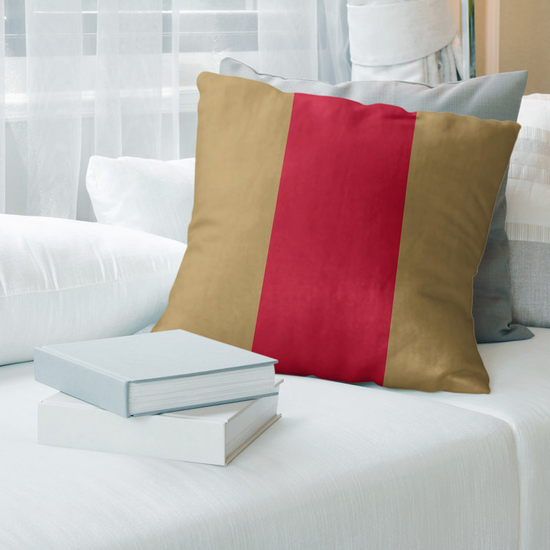 Housse de coussin à rayures las vegas, 18 po x 18 po, Rouge / gris acier / noir Las Vegas rayé