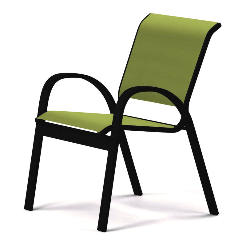 Aruba 1 Outdoor Dining Armchair, Textured Black, Lime 38D Sunbrella®