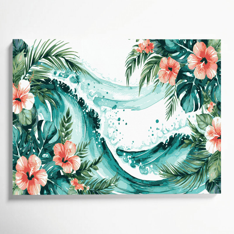 Art mural sur toile vert bord de mer, H 20 po x l 24 po