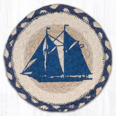 Grand coaster rond EarthRugs LC-444 Schooner 7 po x 7 po