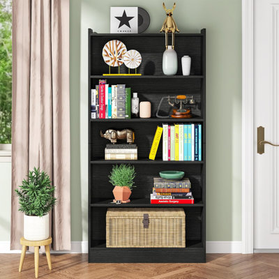 Modern White Library Bookshelf With Storage For Living Room, Office, Bedroom by Latitude Run