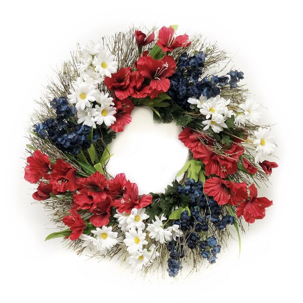 The Holiday Aisle® American Pride Faux Silk 20'' Wreath | Wayfair