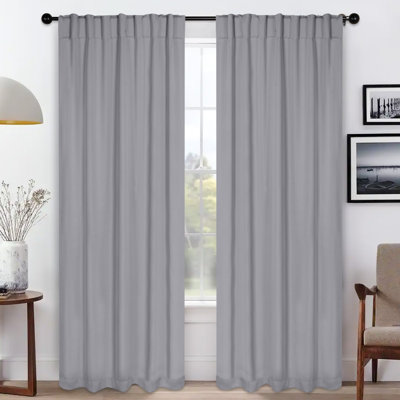 Levatt Classic Modern Solid Room Darkening Curtains, Rod Pocket / Back Tabs