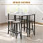 HOMCOM 6-Piece Breakfast Bar Table and Stools Set Counter Height-245073377-245073376