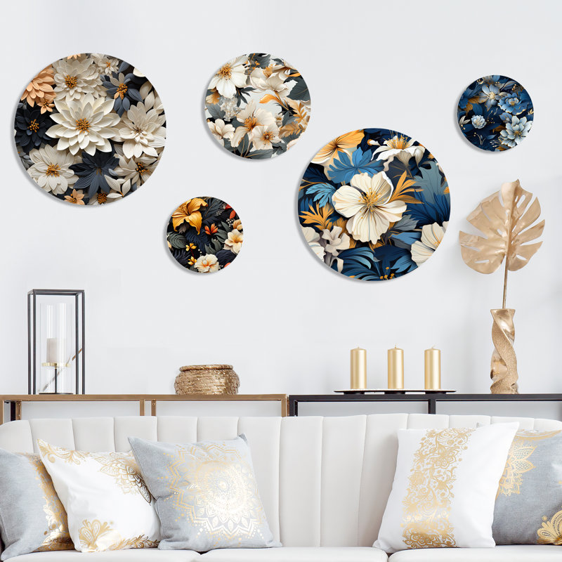 Maelyne - Ensemble de 5 reproductions d'art floral
