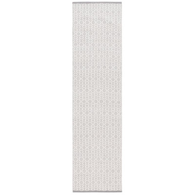 Nickholas Flat Weave Wool/Cotton Geometric Rug in Ivory/Gray