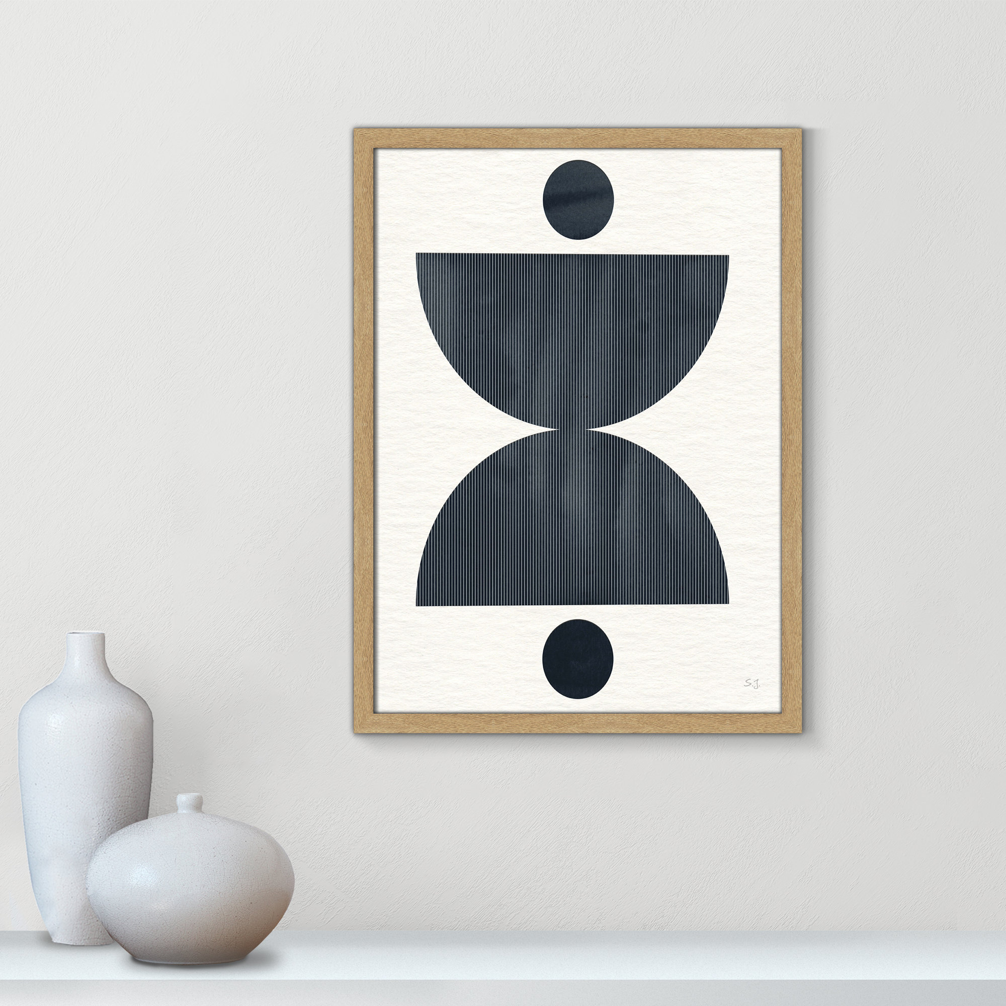 Eclipse II by Susan Jill, Natural Framed, 23" H x 17" W x 0.75" D
