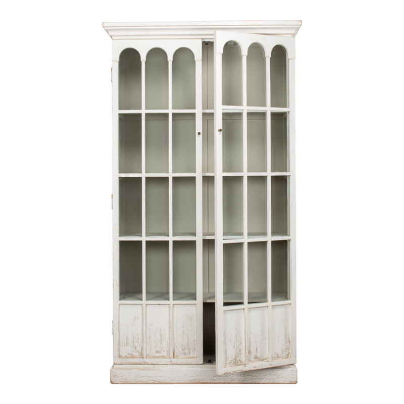 Glass China Cabinet, White