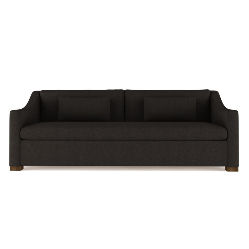 Crosby Slope Arm Sofa, Plush Velvet Chocolate, 32.5" H x 84" W x 43" D, Weathered