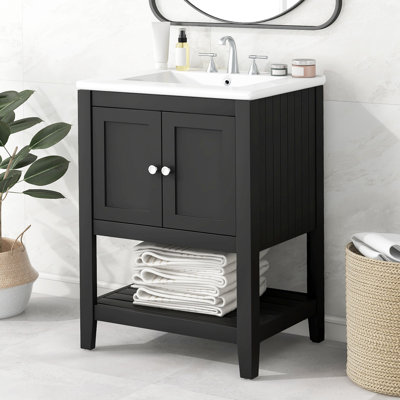 24'' Single Bathroom Vanity With Ceramic Top