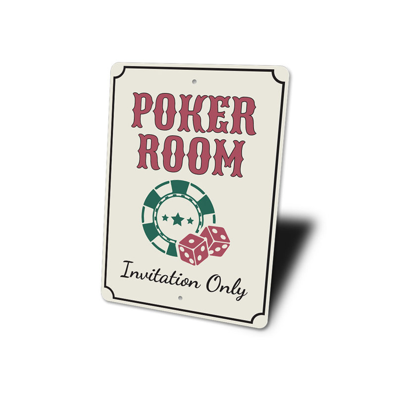 Enseigne de poker sur aluminium seulement, H 14 po x l 10 po x P 0,04 po