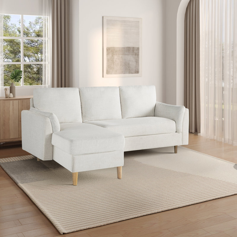 Canapé modulaire à méridienne réversible 83,5 po Sunny, Polyester crème