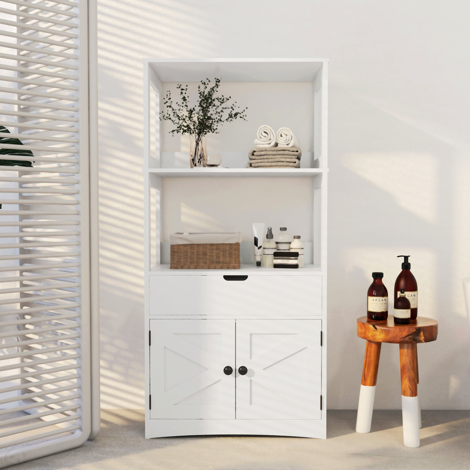 Laurel Foundry Modern Farmhouse® Gutierrez Kleankin Farmhouse Bathroom Floor Cabinet | Wayfair
