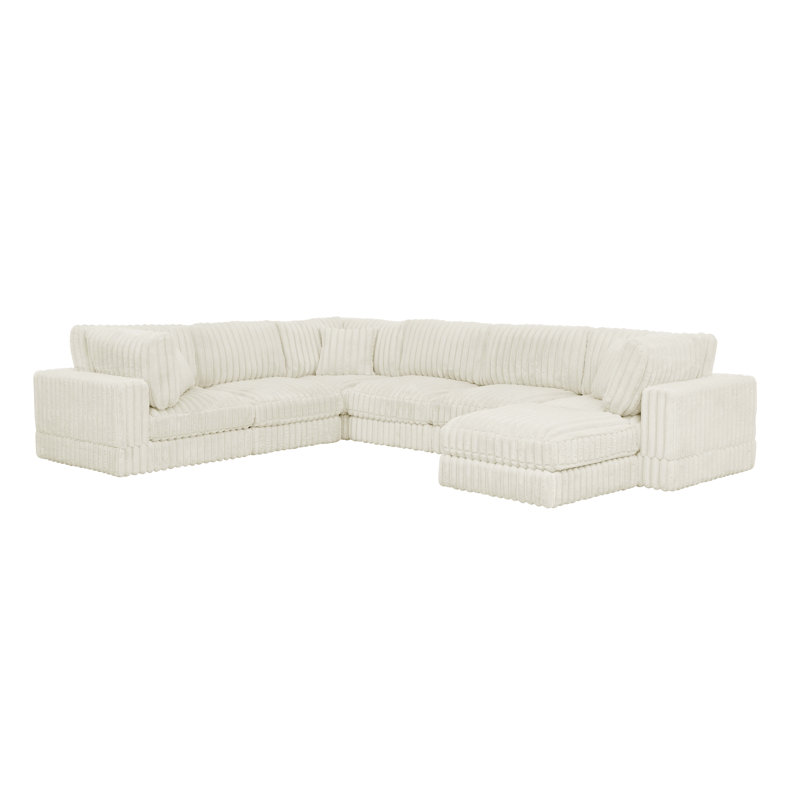 Canapé modulaire Cloud Haven, Velours côtelé crème