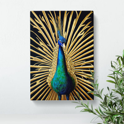 Sparkling Peacock - Wrapped Canvas Print