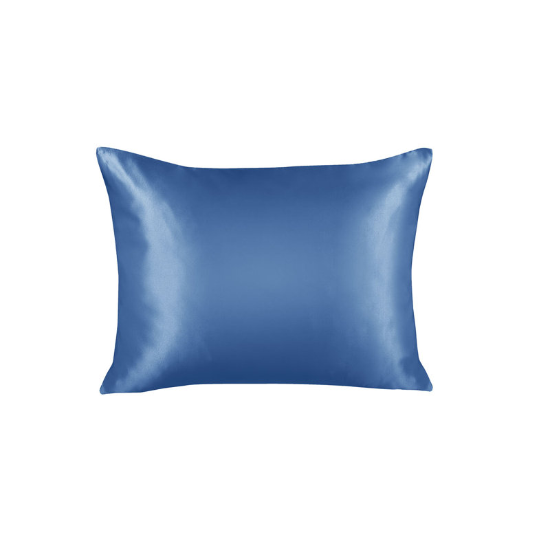 White Satin Silk Standard Pillowcase with Zipper Closure, 2-Pack