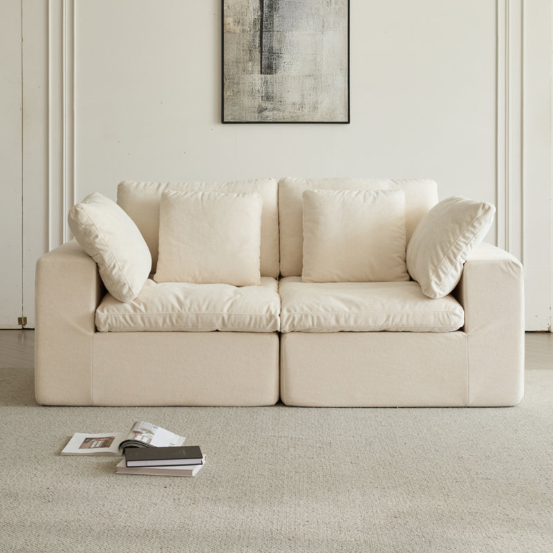 Canapé modulaire confortable en velours côtelé, minimaliste moderne en tissu pour le salon et la chambre à coucher