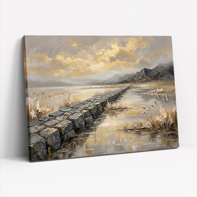 Chemin de pierre, reproduction d'art sur toile, ensemble de 1