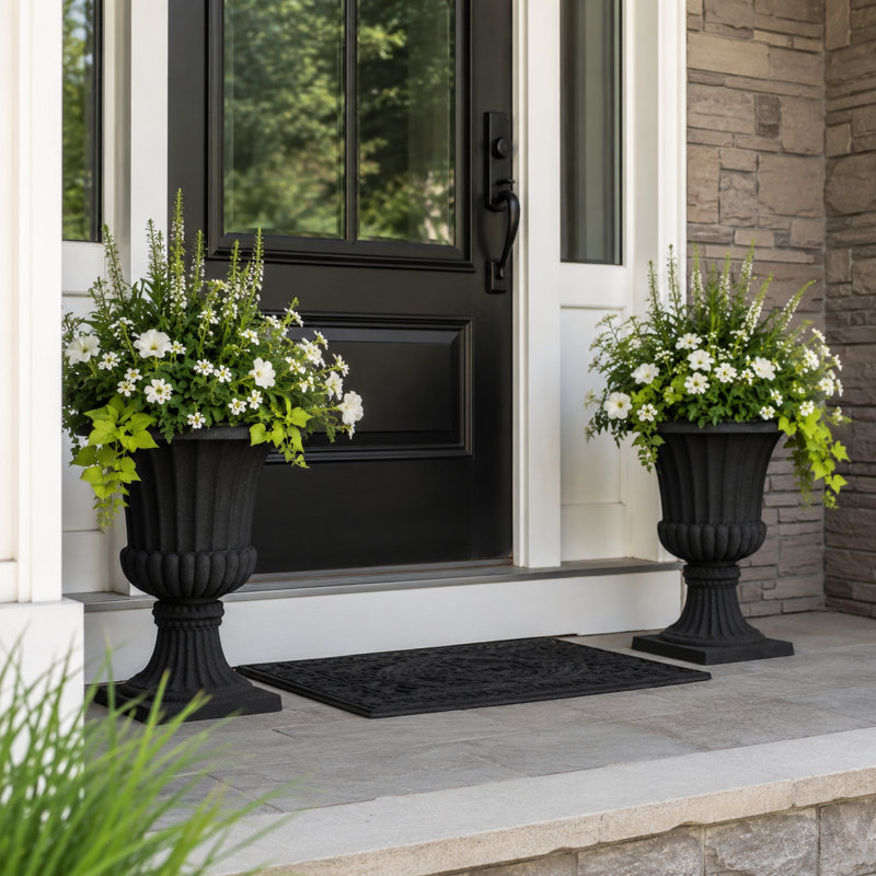 Bayliff Classic Urn Planter, Black, 21.5 " H x 16.5" W x 16.5" D