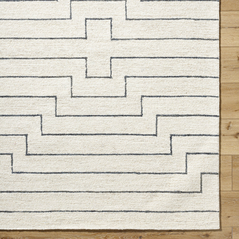 Kardelen Hand Tufted Wool Abstract Indoor Rug, Rectangle 8' x 10'