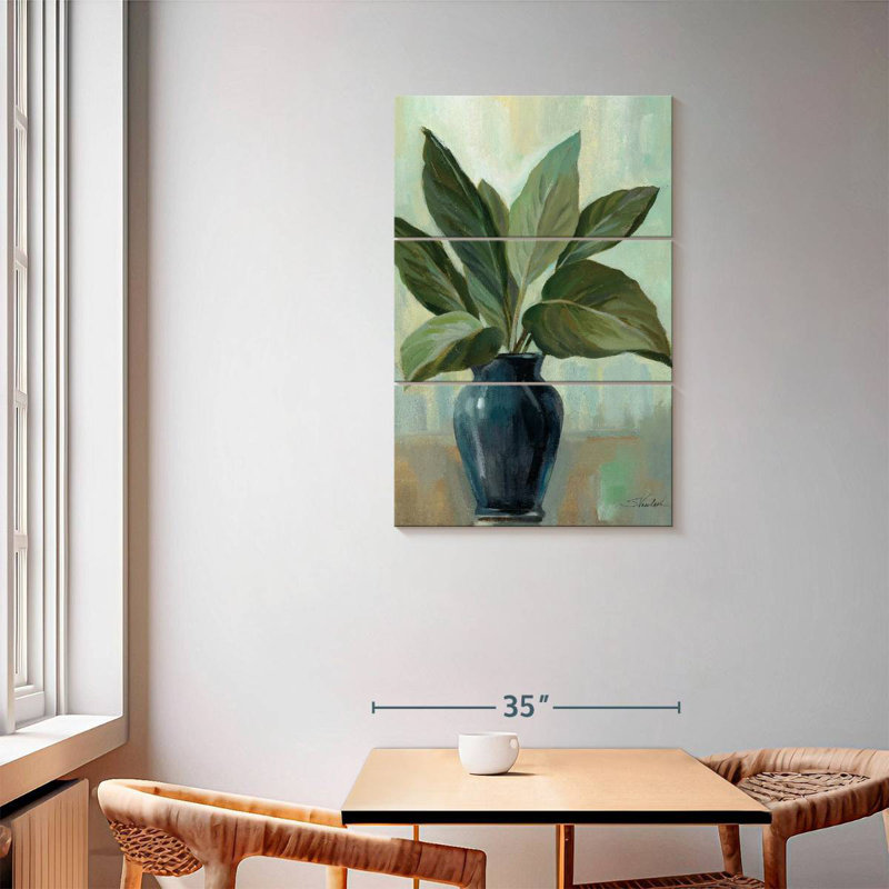 Nature morte Harnek menthe et bleu, H 57 po x l 36 po