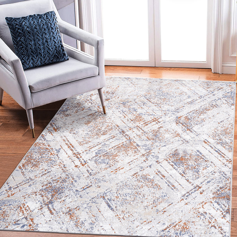Tapis beige anti-peluche 180 x 270 cm - Antitaches, embellit la décoration de la cuisine, du bureau, du salon, de la chambre ou de la salle à manger. Motifs géométriques anti-peluche, apportant une touche d'élégance.