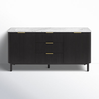 Nova 72" Marble Top Double Sink Bathroom Vanity