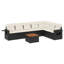 Ensemble de canapé de jardin Vidaxl noir, blanc crème