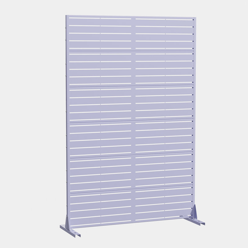 72" Metal Outdoor Privacy Screen, 72" H x 47" W x 16" D, Mauve