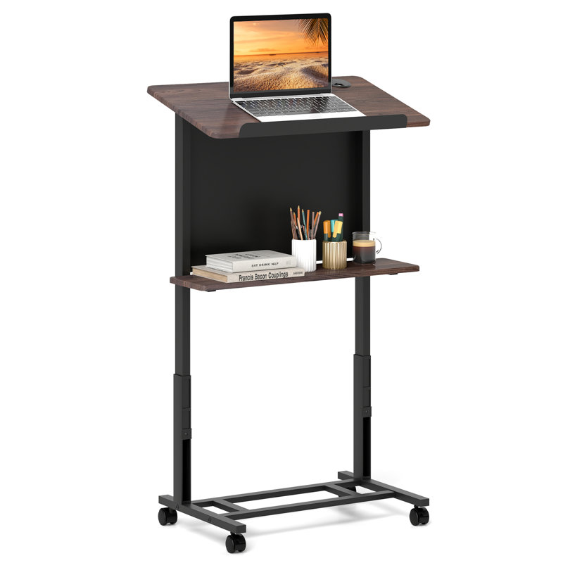 Pupitre mobile à hauteur réglable de 40,5 po à 49 po Rolling Podium Stand