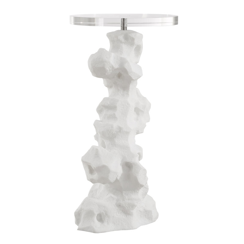Uttermost Remnant White Stone Drink Table