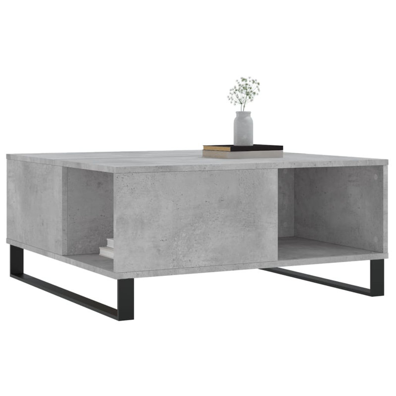 Babli Coffee Table 80x80x36.5 cm Engineered Wood, Concrete Grey