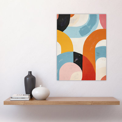 Abstract Mid Century Modern Oil Painting Wall Art Print
